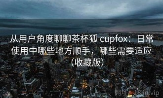 从用户角度聊聊茶杯狐 cupfox：日常使用中哪些地方顺手，哪些需要适应（收藏版）