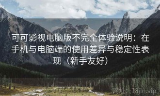 可可影视电脑版不完全体验说明：在手机与电脑端的使用差异与稳定性表现（新手友好）