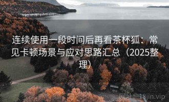 连续使用一段时间后再看茶杯狐：常见卡顿场景与应对思路汇总（2025整理）
