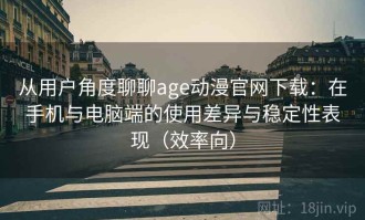 从用户角度聊聊age动漫官网下载：在手机与电脑端的使用差异与稳定性表现（效率向）
