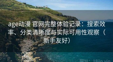 age动漫 官网完整体验记录：搜索效率、分类清晰度与实际可用性观察（新手友好）