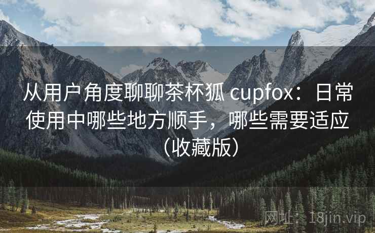 从用户角度聊聊茶杯狐 cupfox：日常使用中哪些地方顺手，哪些需要适应（收藏版）